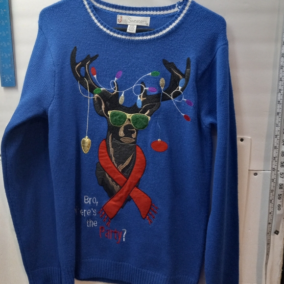 Jolly Sweaters Christmas Holiday Pullover Festive Ugly Sweater Celebration Party - Picture 10 of 11